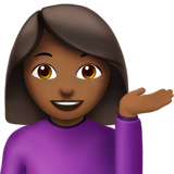 How Woman Tipping Hand: Medium-Dark Skin Tone emoji looks on Apple.