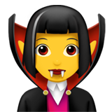 A quoi ressemblent les emoji Vampire femme sur Apple.