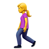 A quoi ressemblent les emoji Femme qui marche sur Apple.