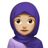 How Woman with Headscarf: Medium-Light Skin Tone emoji looks on Apple.