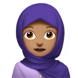 How Woman with Headscarf: Medium Skin Tone emoji looks on Apple.