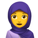 Başörtülü kadın emojisi Apple üzerinde nasıl görünüyor.