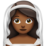 How Woman with Veil: Medium-Dark Skin Tone emoji looks on Apple.