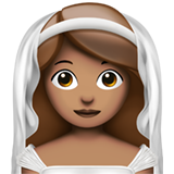 How Woman with Veil: Medium Skin Tone emoji looks on Apple.