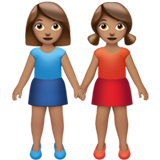 How Women Holding Hands: Medium Skin Tone emoji looks on Apple.