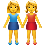 How Women Holding Hands emoji looks on Apple.