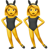 Como o emoji do Mulheres com orelhas de coelho é exibido no Apple.