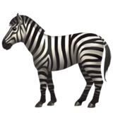 Hvordan Zebra emoji ser ud på Apple.