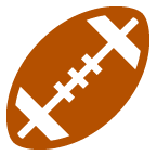 Hoe American football emoji eruit ziet op Au-Kddi.