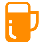 Bagaimana Beer Mug emoji terlihat di Au-Kddi.