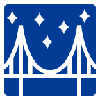 Bagaimana Bridge at Night emoji terlihat di Au-Kddi.