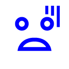 How Fearful Face emoji looks on Au-Kddi.