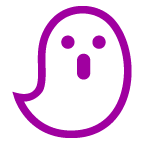 Bagaimana Ghost emoji terlihat di Au-Kddi.