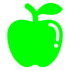 Hoe Groene appel emoji eruit ziet op Au-Kddi.