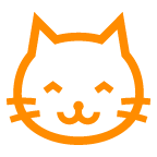 Bagaimana Grinning Cat emoji terlihat di Au-Kddi.