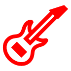 Bagaimana Guitar emoji terlihat di Au-Kddi.