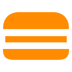 Bagaimana Hamburger emoji terlihat di Au-Kddi.