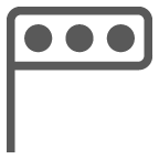 Bagaimana Horizontal Traffic Light emoji terlihat di Au-Kddi.