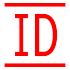 Як емоджі Кнопка "ID" выглядає в Au-Kddi.