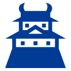 Hoe Japans kasteel emoji eruit ziet op Au-Kddi.