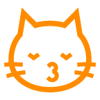 Cómo se ve el emoji Gato besando en Au-Kddi.