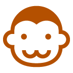 Bagaimana Monkey Face emoji terlihat di Au-Kddi.