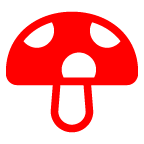 How Mushroom emoji looks on Au-Kddi.