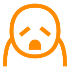 How Person Frowning emoji looks on Au-Kddi.