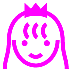 Bagaimana Princess emoji terlihat di Au-Kddi.