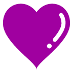 Bagaimana Purple Heart emoji terlihat di Au-Kddi.