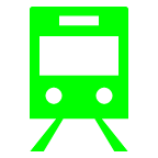 Bagaimana Railway Car emoji terlihat di Au-Kddi.