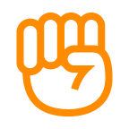 Bagaimana Raised Fist emoji terlihat di Au-Kddi.