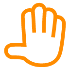 Bagaimana Raised Hand emoji terlihat di Au-Kddi.