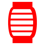 Bagaimana Red Paper Lantern emoji terlihat di Au-Kddi.