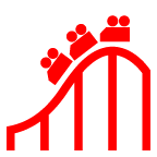 How Roller Coaster emoji looks on Au-Kddi.