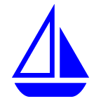 How Sailboat emoji looks on Au-Kddi.