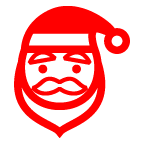 Hoe Kerstman emoji eruit ziet op Au-Kddi.