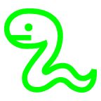 How Snake emoji looks on Au-Kddi.