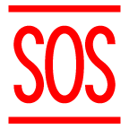 Як емоджі Кнопка "SOS" выглядає в Au-Kddi.