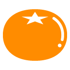 Bagaimana Tangerine emoji terlihat di Au-Kddi.