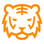 How Tiger Face emoji looks on Au-Kddi.