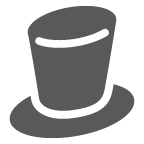 How Top Hat emoji looks on Au-Kddi.