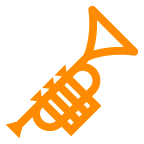 Bagaimana Trumpet emoji terlihat di Au-Kddi.