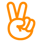 How Victory Hand emoji looks on Au-Kddi.