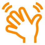 How Waving Hand emoji looks on Au-Kddi.