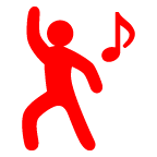 How Woman Dancing emoji looks on Au-Kddi.