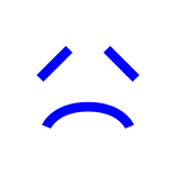 How Disappointed Face emoji looks on Docomo.