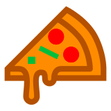 Pizza dilimi emojisi Docomo üzerinde nasıl görünüyor.