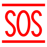 Як емоджі Кнопка "SOS" выглядає в Docomo.