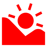 A quoi ressemblent les emoji Soleil levant derrière les montagnes sur Docomo.